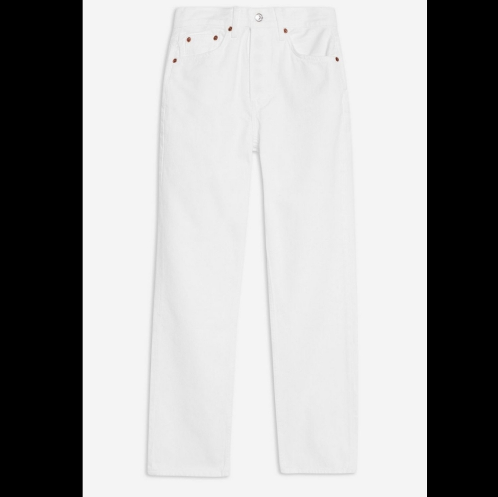 TOPSHOP / White "Dad" Jeans 100% cotton